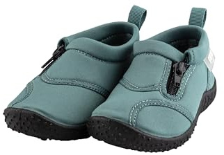 Sterntaler Badeschuhe Zipper – Unisex Baby Aquaschuhe mit seitlichem Reißverschluss – Strukturierte Sohle – Kinder Wasserschuhe - flexibel & schnelltrocknend - Bademode - Farbe jadegrün, Größe 22