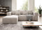 Easy4You Ecksofa Creme Stripes L-Form in Kord – 255 cm - Schlafsofa mit Bettzeugbehälter und Schlaffunktion - Eckcouch mit Stauraum - Links – Stoff Kord POSO 100