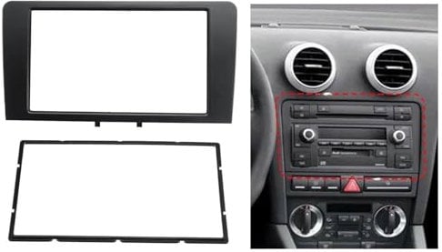 Sound-way - Single DIN Car Radio Frame Installatio Double Din Car Radio Fascia Panel Adapter Frame Stereo Plate Cover Trim/Fit For Audi A3 8P Model 2003-2012 Car Front Side Air Outlet Vent Frame Trim