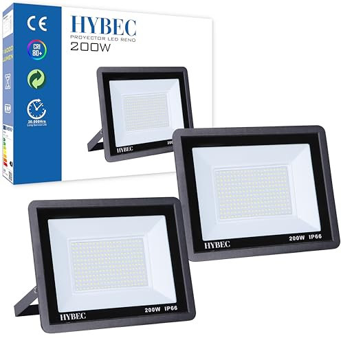 CLAR - Spot LED Extérieur, Projecteur LED Extérieur, Projecteur Exterieur LED, Projecteur LED 200W, Spot Exterieur LED, Spot LED Exterieur, Eclairage LED Exterieur, Spot Extérieur, 200W (Pack 2)