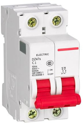 MOUMOUTEN Leitungsschutzschalter, DZ47-63 2-poliger AC400v 1A Leitungsschutzschalter Überlastschutzschalter zum Schutz von Stromkreisanlagen