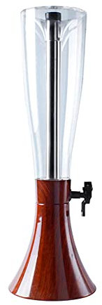 BGFYUSF Bierturm-Zapfanlage， 4 l， Bierturm-Zapfanlage， Tisch-Bierturm， transparente Getränketurm-Zapfanlage， mit abnehmbarem Eisrohr aus Edelstahl， leicht zu reinigen，，Brown