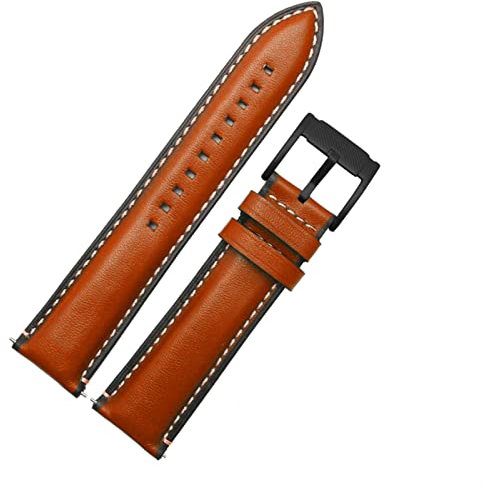 NRYCR Uhrenarmband aus echtem Leder mit Schnellentriegelung für Fossil FTW1114 4016ME3110 FS5436 24 20 22 mm Uhrenarmband für Huawei Pro 2 Gear S2 S3, 22 mm, Achat