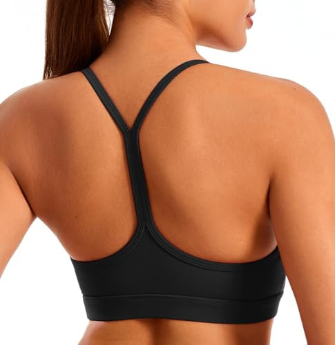 JOYSPELS Sport BH Damen ohne Buegel Gepolstert Bustier trägerloser Crop Tops Yoga Bra Workout Yoga Top Fitness Schwarz M