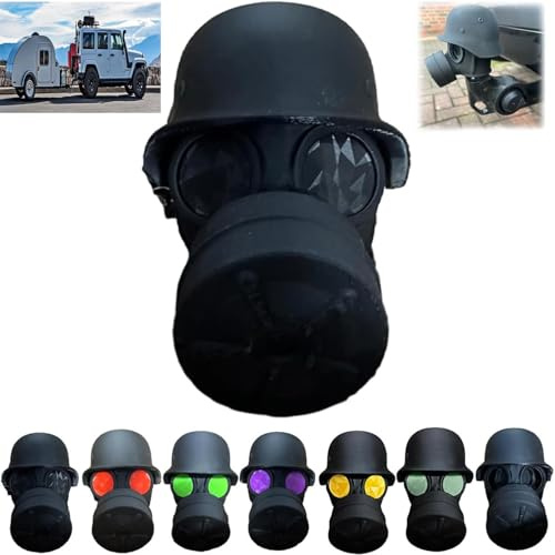 Abdeckkappe für Anhängerkupplung, lustige Gasmaske, Helm, Anhängerkupplung, Auto-Dekoration, Zubehör (schwarz)