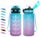 Bouteille 500ml, Gourde Enfant avec Paille, Motivation Bouteille Marqueur de Temps, Facile à Transporter, Étanche & Réutilisable, Gourde Graduée pour Enfant, l'École, Bureau, Randonnée, Fitness