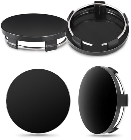 LACHT Centre De Jante Capuchons - 4 Pièces Cache Moyeu Centre De Roue,60Mm, Enjoliveur De Voiture, Plastique Abs Cache-Moyeu, Jantes Enjoliveurs Accessoires Pour Voitures （Noir）