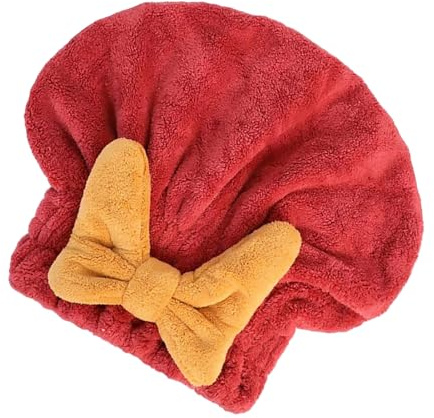 Schnell trocknendes Haarhandtuch, 27 x 26 cm, saugfähige Kopfkappe mit Schleife, nasse Haartrocknungskappen – für Zuhause, Reisen, Urlaub, Schwimmen, Dusche, Bad, Fitnessstudio