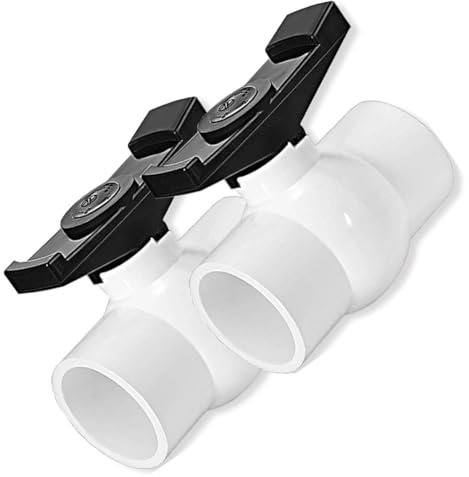 FUANA 2 Zoll PVC Volldurchfluss Kugelhahn Absperrventil für Wasserleitung, 150 PSI, ASTM D2466 konform, EPDM O-Ring, 2 Stück