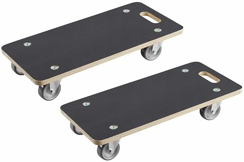 Metafranc Transportroller 590 x 290 mm – 2 Stück – 200 kg Tragkraft | Siebdruckplatte mit PU-Rädern – Möbelroller für Umzug und Haushalt – für Möbel – mehrteiliges Set – übersichtliche Anwendung
