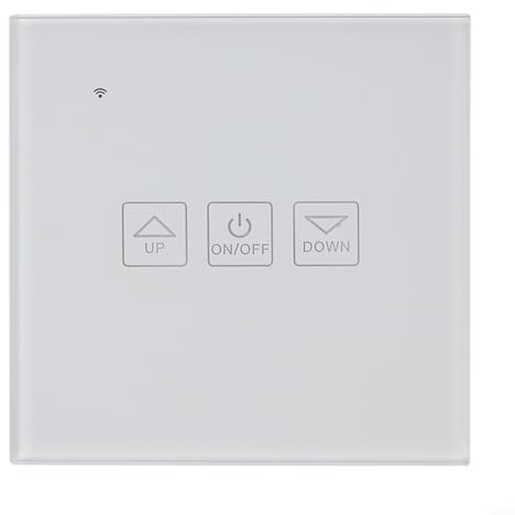 Niceminiwall Variateur d'intensité tactile avec panneau en verre trempé pour contrôle à domicile, blanc, 86 x 86 mm, variateur de lumière tactile mural compatible avec