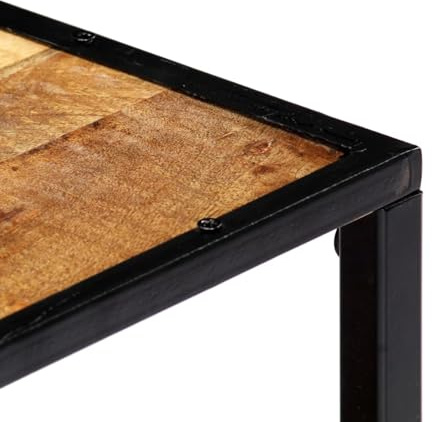 WGYHOME Couchtisch Vintage Massivholz Altholz 90x50x40 cm mit Ablage und Rollen – rustikaler Wohnzimmertisch für Bücher, Getränke & Deko