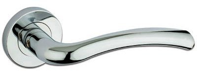 Assisi Door Handle Lever On Rose - Polished Chrome