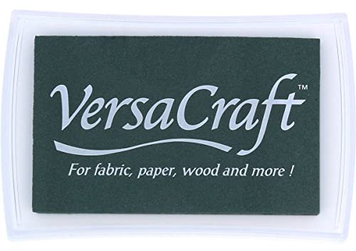 Tsukineko VersaCraft Stempelkissen-Schwarz, Forest-Groß-Wasserbasis, Deckend, Beständig gegen Ausbleichen-Embossing, pad Size: 7,6 x 4,7 cm