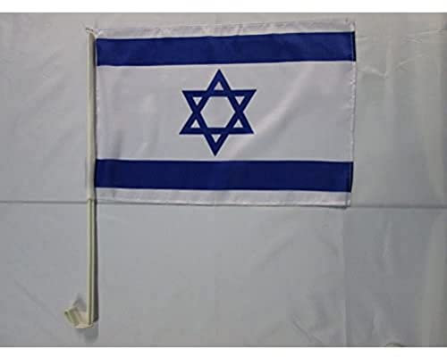 AZ FLAG - Autofahne Israel - 45x30 cm - Israelische Autoflagge 30 x 45 Cm - Auto Flaggen