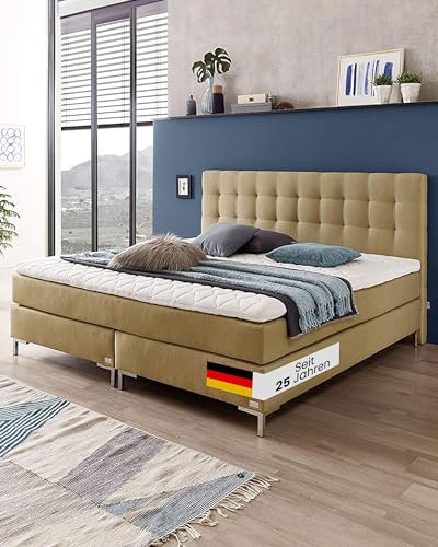 boxspringbettenshop24.de - ROCKSTAR Boxspringbett mit TALALAY LATEX Topper 180x200 H1, H2, H3, H4 und H5 wählbar, 22 Farben, Tonnentaschenfederkerne - beste Qualität zum top Preis - Premium Bett