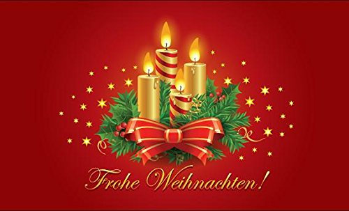 U24 Fahne Flagge Frohe Weihnachten rot II Weihnachtsfahne 90 x 150 cm