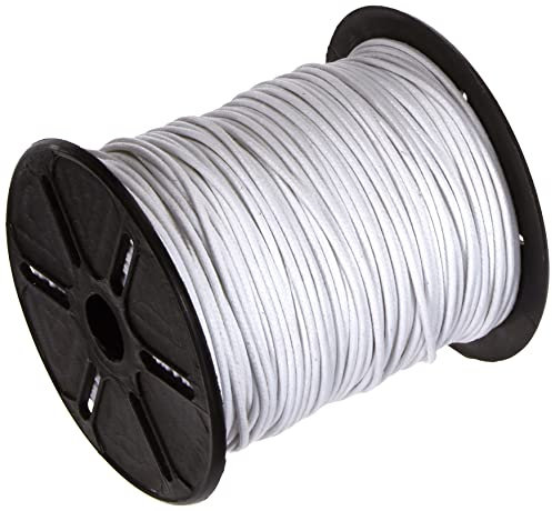 Auroris 100m Rolle Baumwollband rund 2mm Farbe: Weiss