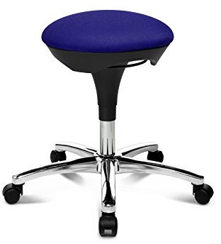 TOPSTAR Hocker Hoc 20 blau - Rollhocker Drehhocker mit Hartbodenrollen