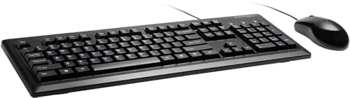 Kensington Mouse-in-a-Box and Keyboard Wired USB Desktop Set (K72436AM), Black