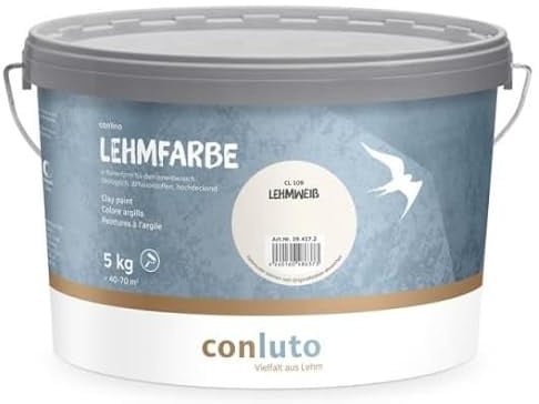 Ökologische, wohngesunde Lehmfarbe (Lehmweiß)