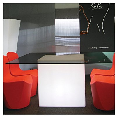 Kubus Helle LED Sitz Sitzsack Beistelltisch beleuchtet mit Licht 60 cm