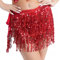 MUNAFIE Pailletten Rock, Glitzer Rock, Bauchtanz Hüfttuch Rave Festival Outfit Damen Rot