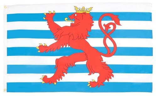AZ FLAG - Bandera Luxemburgo Con León - 90x60 cm - Bandera Luxemburguesa Con Leon 100% Poliéster Con Ojales de Metal integrados - 50g - Colores Vivos Y Resistente A La Decoloración
