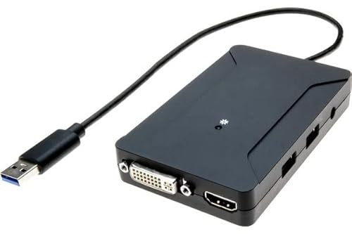 Carte graphique USB 3.0 HDMI + DVI double écran + Hub 2 ports USB 3.0