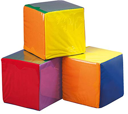 Würfel mit Taschen 3er Set, Einstecktaschen - Schaumstoffwürfel, Taschenwürfel - für Kinder und Erwachsene