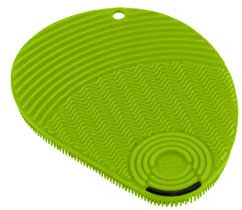 KUHN RIKON - Esponja Estropajo de Silicona con rascador para Limpieza (Verde, Silicona, Suave, 130 mm, 100 mm)