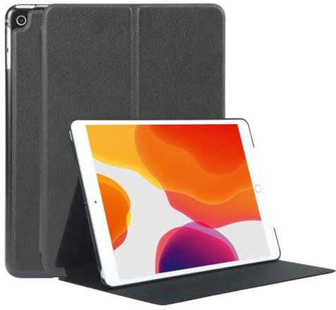 MOBILIS Coque de Protection Folio iPad 10.2 2021/2020/2019, iPad 9/8/7ème Gén, Smart Cover Housse Antichoc avec Fonction Support, Noir