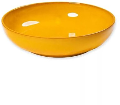 Verano Spanish Ceramics Selena Glaze Hand Dipped Medium & Large Bowls - Home Décor Kitchen Dining Room Café Restaurant Table Fruit Salad Serving Dishware - Orange 27cm