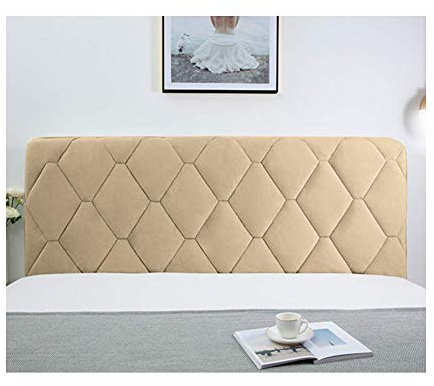 WYJHNL Copertura per Testiera per Letto Copri Testata Letto, Fodera Elastica Protezione, Coprire Antipolvere in Cotone Europeo Cover Lavabile per Decorazione Camera Letto,Beige,170cm(67inch)