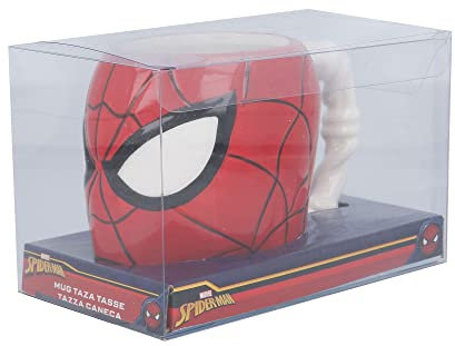Stor TAZA CERAMICA 3D CABEZA 410 ML, SPIDERMAN EN CAJA REGALO