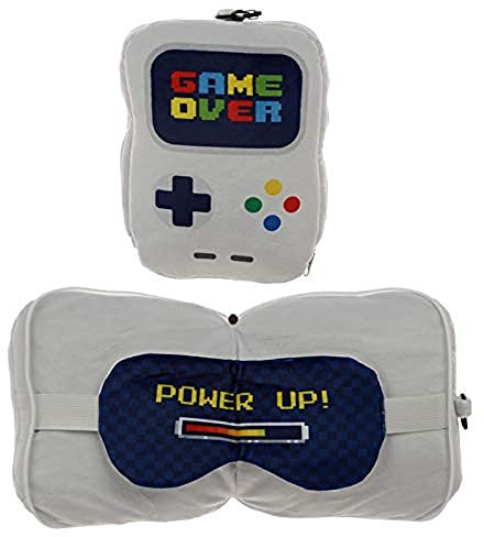 Puckator Relaxeazzz Reisekissen, 2-in-1, Game Over – tragbare Spielkonsole, einzigartig