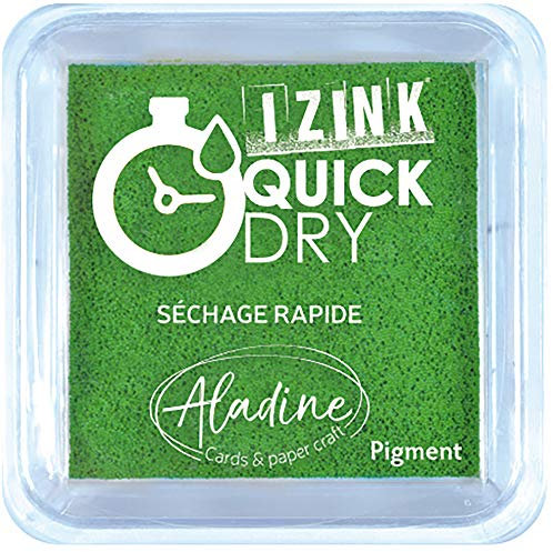 Aladine 19544 Izink Quick Dry Stempelkissen, grün, 5 x 5 cm