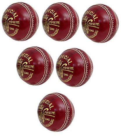 CW 6 x Special County Crown Cricketball aus Leder, professionelle Qualität, Senior, 156 g