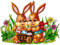 alles-meine.de GmbH Fensterbild Motivwahl Ostern & Frühling - Osterhasen mit Ostereiern - statisch haftend - selbstklebend + wiederverwendbar - Set Sticker Fenstersticker Auf..