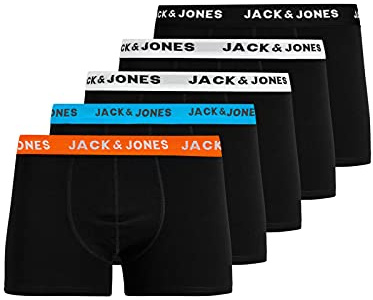 JACK & JONES JACHuey Men's Boxer Shorts, Pack of 5 - Black - XXL