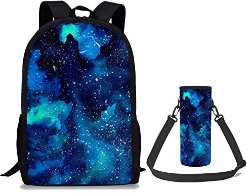 chaqlin 1 porte-bouteille isotherme + 1 sac à dos pour garçons et filles - Bleu - Taille unique