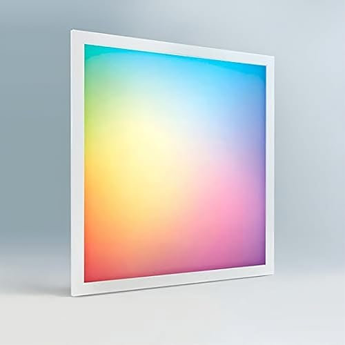 Panel LED 60x60 RGBW, 40W, CCT + RGB, Regulable, 3000-6000 Kelvin, Panel Slim SMART dimable falso techo, marco blanco, Control Móvil Wifi App TUYA y Mando a Distancia