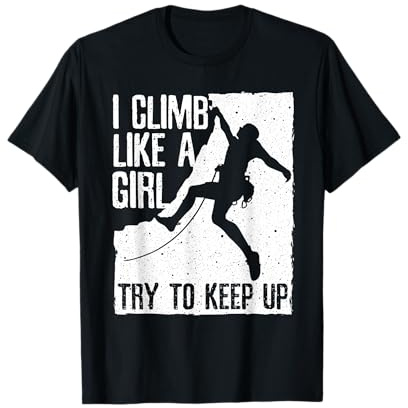 Cool Rock Climbing Design for Women Girls Kids Climb Lovers T-Shirt Small