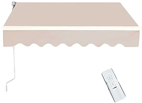 Tenda da Sole Manuale Avvolgibile Elettrico, Tenda da Sole a Muro con Bracci Estensibili e Manovella,Tettuccio Parasolo Ideale per Giardino e Balcone,Tenda da Sole motorizzato per Esterno,#3,3x2.5m
