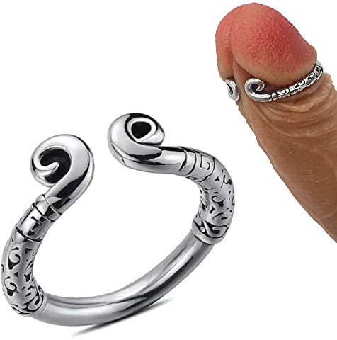 Guspiun Edelstahl Eichelring Cockring Zarter Ring zur Korrektur der Vorhaut,Penisring mit Verzögerter Ejakulation für längere und Größerer Erektionen für Männer - Sex Orgasmus Sexspielzeug(22+24+26mm)