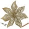 Oairse 8PCS grande stella di Natale glitterata 23 cm fiori artificiali Champagne con clip, ornamenti floreali finti per albero di Natale, vacanze, matrimoni, Capodanno, Halloween, albero di Natale