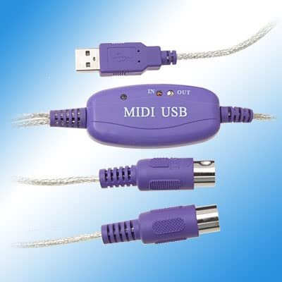 Ruilogod USB to MIDI Keyboard Interface Converter in Out Cable Purple (id: 5ba 24f a85 195 8b1 (id: 5ba 24f a85 195 8b1