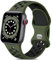 Epova Silicone Sport Strap Compatible with Apple Watch Strap 42mm 44mm 45mm 46mm 49mm, Breathable Replacement Straps for Apple Watch Ultra 2/iWatch SE Series 10 9 8 7 6 5 4 3, Green/Black, Large