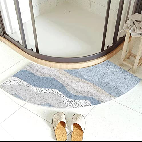 MOTT 50 Tappetino da bagno curvo con quadrante 45 x 100 cm, tappetino da bagno semicircolare, tappeto antiscivolo per pavimento, tappetino da doccia angolare lavabile, tappetino a forma di ventaglio