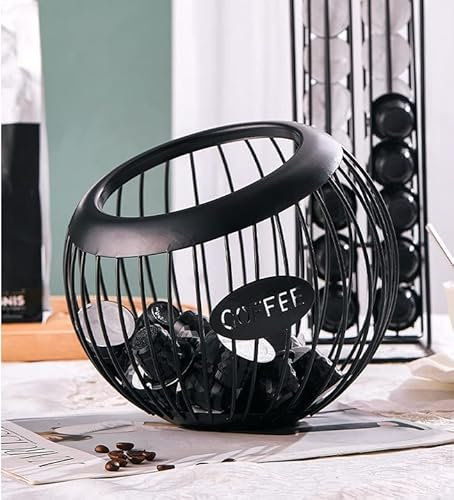 Porte-caffes à café, porte-gousse de café de grande capacité, organisateur de pods à café, panier de rangement en capsule de café en métal